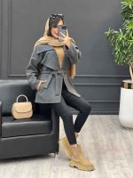 پالتو جلو باز کمردار کد 4046 - تصویر 21