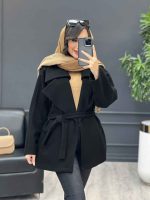پالتو جلو باز کمردار کد 4046 - تصویر 19