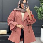 بارانی آستین کش جلو دو دکمه کد 3845