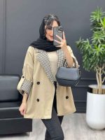 پالتو یقه چهارخونه کد 3990 - تصویر 3