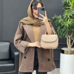 پالتو یقه چهارخونه کد 3990