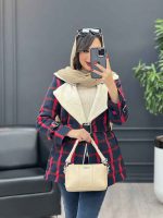 پالتو چهارخونه یقه خز کد 4009 - تصویر 14