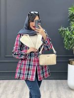 پالتو چهارخونه یقه خز کد 4009 - تصویر 11