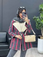 پالتو چهارخونه یقه خز کد 4009 - تصویر 15