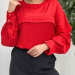 شومیز ساتن جلو بسته کد 3647