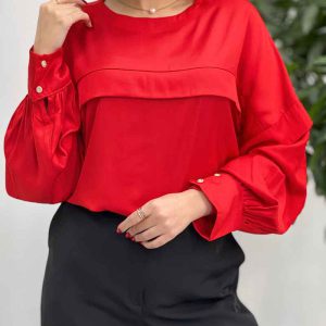 شومیز ساتن جلو بسته کد 3647