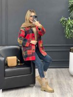 پالتو چهارخونه آستین پاگن کد 4094 - تصویر 17