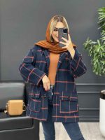 پالتو چهارخونه آستین پاگن کد 4094 - تصویر 11