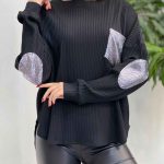 بلوز کبریتی جیب طرح دار کد 3642