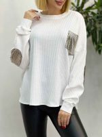 بلوز کبریتی جیب طرح دار کد 3642 - تصویر 2