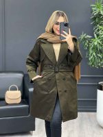 بارانی شش دکمه ژیله گرد بلند کد 3929 - تصویر 6