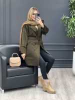 بارانی شش دکمه ژیله گرد بلند کد 3929 - تصویر 13
