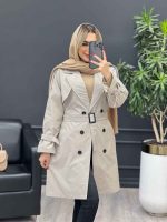 بارانی شش دکمه ژیله گرد بلند کد 3929 - تصویر 4