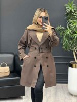 بارانی شش دکمه ژیله گرد بلند کد 3929 - تصویر 3
