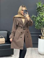 بارانی شش دکمه ژیله گرد بلند کد 3929 - تصویر 12