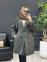 بارانی شش دکمه ژیله گرد بلند کد 3929 - تصویر 18