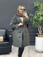 بارانی شش دکمه ژیله گرد بلند کد 3929 - تصویر 2