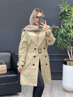 بارانی شش دکمه ژیله گرد بلند کد 3929 - تصویر 15