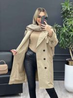 بارانی شش دکمه ژیله گرد بلند کد 3929 - تصویر 8