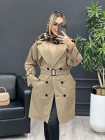 بارانی شش دکمه ژیله گرد بلند کد 3929 - تصویر 9