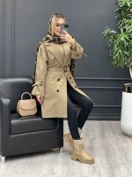 بارانی شش دکمه ژیله گرد بلند کد 3929 - تصویر 19
