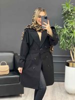 بارانی شش دکمه ژیله گرد بلند کد 3929 - تصویر 7
