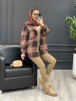 شکت کلاهدار دکمه چوبی کد 4148 - تصویر 10