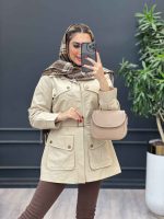 بارانی چهارجیب کمردار کد 4159 - تصویر 17