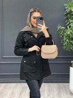 بارانی چهارجیب کمردار کد 4159 - تصویر 6