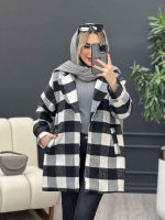 پالتو چهارخونه یقه انگلیسی کد 4166 - تصویر 2