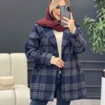 پالتو چهارخونه یقه انگلیسی کد 4166