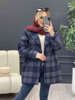 پالتو چهارخونه یقه انگلیسی کد 4166