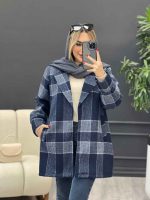 پالتو چهارخونه یقه انگلیسی کد 4166 - تصویر 8