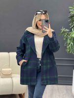 پالتو چهارخونه یقه انگلیسی کد 4166 - تصویر 7