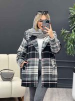 پالتو چهارخونه یقه انگلیسی کد 4166 - تصویر 5