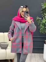 پالتو چهارخونه یقه انگلیسی کد 4166 - تصویر 4