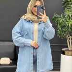 مانتو جین دو جیب کد 4183
