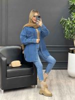 مانتو جین دو جیب کد 4183 - تصویر 4