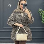 پالتو کمر دار آستین دوبل کد 4220