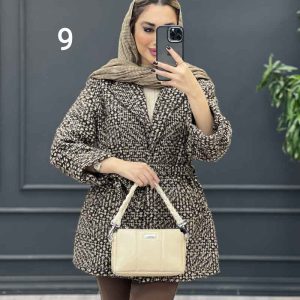 پالتو کمر دار آستین دوبل کد 4220
