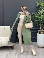 بارانی بلند آستین پاگن کد 4146 - تصویر 3