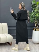 بارانی بلند آستین پاگن کد 4146 - تصویر 6