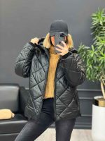 کاپشن لوزی دوزی جیب زیپ کد 4226 - تصویر 3