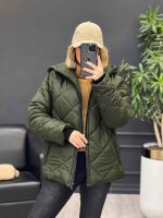 کاپشن لوزی دوزی جیب زیپ کد 4226 - تصویر 2