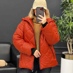 کاپشن لوزی دوزی جیب زیپ کد 4226