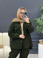 ست جلو دکمه دو جیب پاکتی کد 4249 - تصویر 5