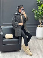 پالتو یقه آرشال آستین پاگن کد 4237 - تصویر 4