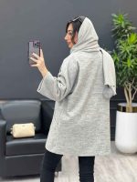 پالتو یقه آرشال آستین پاگن کد 4237 - تصویر 5