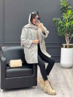 پالتو یقه آرشال آستین پاگن کد 4237 - تصویر 15