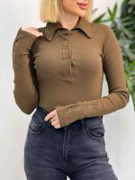 بادی یقه دار دکمه چسبان کد 3641 - تصویر 11